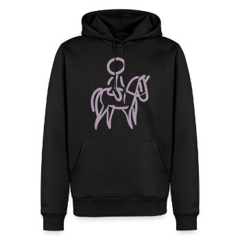 Rider on Horse Rider Minimalist Minimalism - Men’s Premium Organic Hoodie - black - Front - Nico (187cm)