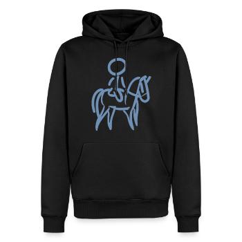 Rider on Horse Rider Minimalist Minimalism - Men’s Premium Organic Hoodie - black - Front - Nico (187cm)