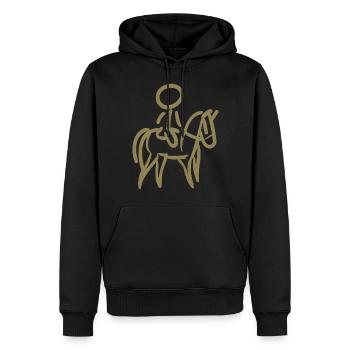 Rider on Horse Rider Minimalist Minimalism - Men’s Premium Organic Hoodie - black - Front - Nico (187cm)