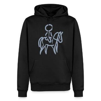 Cavalier sur Cavalier Minimalisme Minimaliste - Sweat à capuche Premium bio Homme - noir - Devant - Nico (187cm)