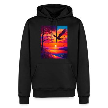 Artwork Grafik majestätisch lebendige Farbe prächt - Männer Premium Bio Hoodie - Schwarz - Vorne - Nico (187cm)