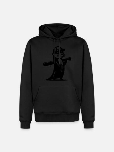 Otter Baseball Silhouette - Men’s Premium Organic Hoodie - black