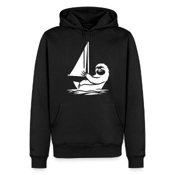 Dériveur minimaliste Sloth Summer - Sweat à capuche Premium bio Homme - noir - Devant - Nico (187cm)