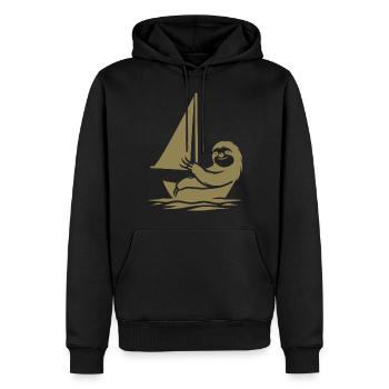 Dériveur minimaliste Sloth Summer - Sweat à capuche Premium bio Homme - noir - Devant - Nico (187cm)