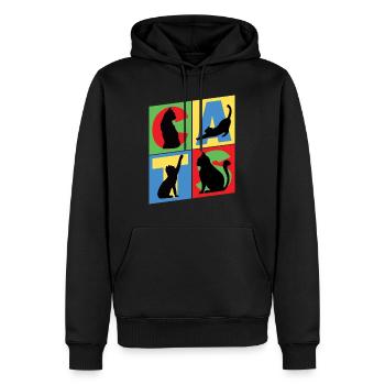 Chaton Chaton Chaton Kitty Silhouette Art - Sweat à capuche Premium bio Homme - noir - Devant - Nico (187cm)