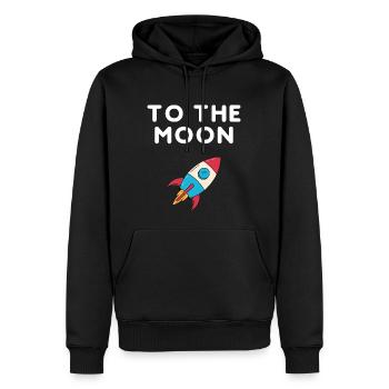 To the Moon - Männer Premium Bio Hoodie - Schwarz - Vorne - Nico (187cm)