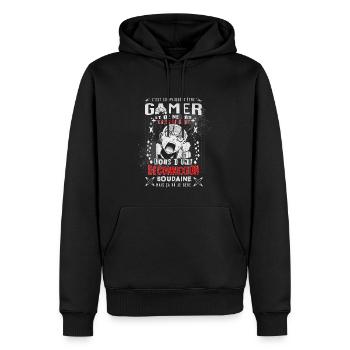 Gamer - Humour Gaming - Sweat à capuche Premium bio Homme - noir - Devant - Nico (187cm)