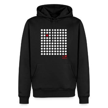 BE different - Männer Premium Bio Hoodie - Schwarz - Vorne - Nico (187cm)