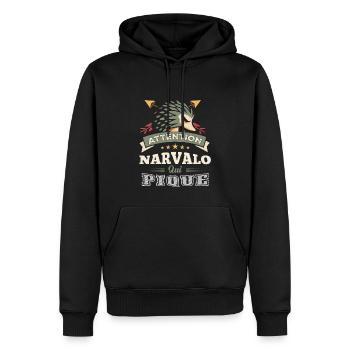 Narvalo Qui Pique - Niglo Enervé - Sweat à capuche Premium bio Homme - noir - Devant - Nico (187cm)