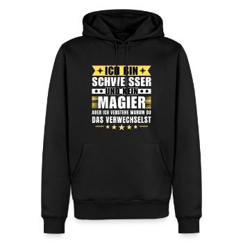 Ich bin Schweißer und kein Magier - Männer Premium Bio Hoodie - Schwarz - Vorne - Nico (187cm)