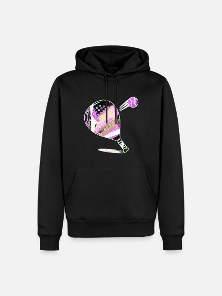 Padel Tenis, Tenis, Graffiti, różowy - Ekologiczna męska bluza z kapturem Premium - czarny