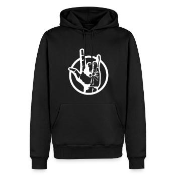 YouRock (Begriffsklärung - Männer Premium Bio Hoodie - Schwarz - Vorne - Nico (187cm)