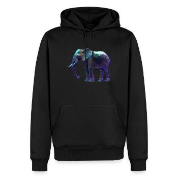 Elephant iriszierend I - Männer Premium Bio Hoodie - Schwarz - Vorne - Nico (187cm)