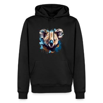 Koala's Eucalyptus Haven - Men’s Premium Organic Hoodie - black - Front - Nico (187cm)