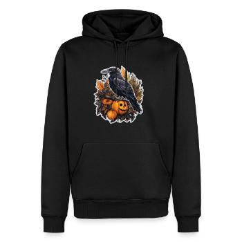 Halloween Krähe Kürbisgewächs 2 - Männer Premium Bio Hoodie - Schwarz - Vorne - Nico (187cm)