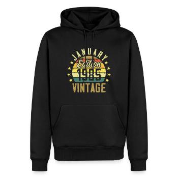 Legends were born in January 1985 - January 1985 - Men’s Premium Organic Hoodie - black - Front - Nico (187cm)