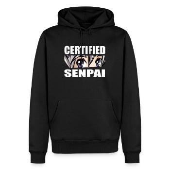 Certified Senpai Anime Manga Zertifizierter Senpai - Männer Premium Bio Hoodie - Schwarz - Vorne - Nico (187cm)