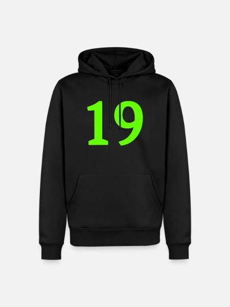 Numéro 19 - Sweat à capuche Premium bio Homme - noir