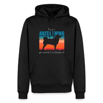 Akita - Sweat à capuche Premium bio Homme - noir - Devant - Nico (187cm)