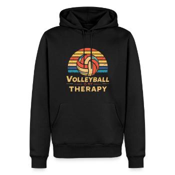 Volleyball - Männer Premium Bio Hoodie - Schwarz - Vorne - Nico (187cm)