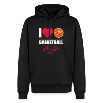 I Love Basketball – Forever a Baller - Men’s Premium Organic Hoodie - black - Front - Nico (187cm)