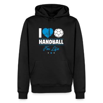 I Love Handball for Life – Humorous Edition - Men’s Premium Organic Hoodie - black - Front - Nico (187cm)