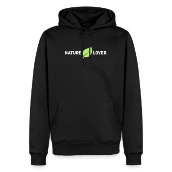 Nature Lover | Wald Waldbaden Natur Naturliebe - Männer Premium Bio Hoodie - Schwarz - Vorne - Nico (187cm)