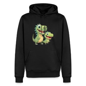 Dinosaur Baby Tyrannosaurus Two Dino T-Rex - Men’s Premium Organic Hoodie - black - Front - Nico (187cm)