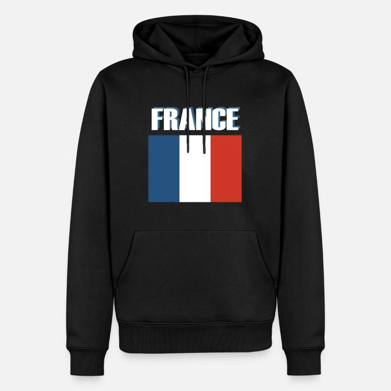 Frankreich-Flagge - Männer Premium Bio Hoodie - Schwarz