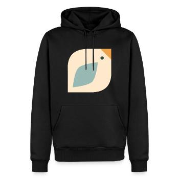 Oiseau doux - Sweat à capuche Premium bio Homme - noir - Devant - Nico (187cm)