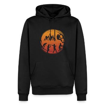 Salle d’escalade Alpinistes Bloc Bloc - Sweat à capuche Premium bio Homme - noir - Devant - Nico (187cm)
