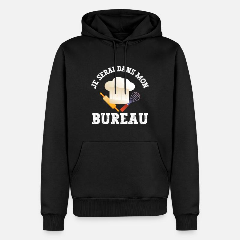 je serai dans mon bureau - Sweat à capuche Premium bio Homme - noir