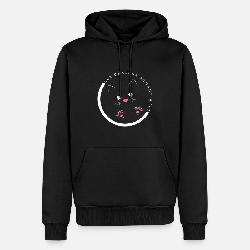 LES CHATONS ROMANTIQUES - Sweat à capuche Premium bio Homme - noir