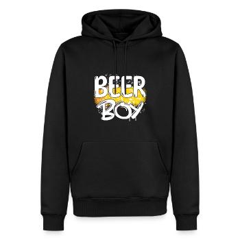 Alkoholfreies Bier Boy Glas - Männer Premium Bio Hoodie - Schwarz - Vorne - Nico (187cm)