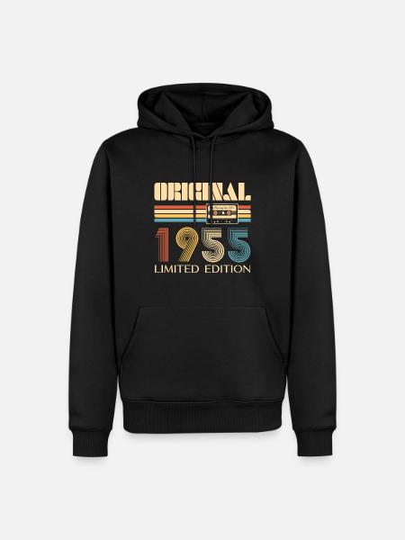70th Birthday Original 1955 70 Years Old Gift - Men’s Premium Organic Hoodie - black