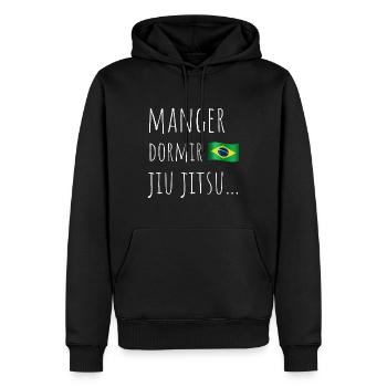 jiujitsu art martial - Sweat à capuche Premium bio Homme - noir - Devant - Nico (187cm)