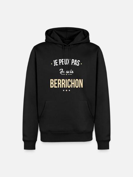 Je peux pas je suis Berrichon - Sweat à capuche Premium bio Homme - noir