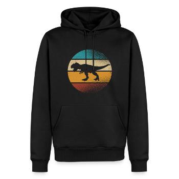 T Rex - Sweat à capuche Premium bio Homme - noir - Devant - Nico (187cm)
