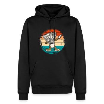 Badminton Federball - Männer Premium Bio Hoodie - Schwarz - Vorne - Nico (187cm)