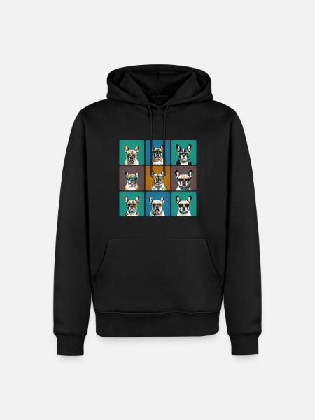 French Bulldog Retro - Men’s Premium Organic Hoodie - black