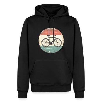 Vélo Rétro - Sweat à capuche Premium bio Homme - noir - Devant - Nico (187cm)