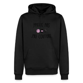 J'peux pas j'ai couture - Sweat à capuche Premium bio Homme - noir - Devant - Nico (187cm)