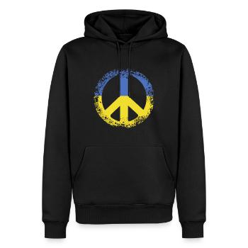 Peace sign Ukraine Stand for Ukraine Geschenk - Männer Premium Bio Hoodie - Schwarz - Vorne - Nico (187cm)