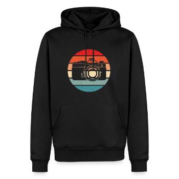 Fotograf Kamera Fotografieren - Männer Premium Bio Hoodie - Schwarz - Vorne - Nico (187cm)
