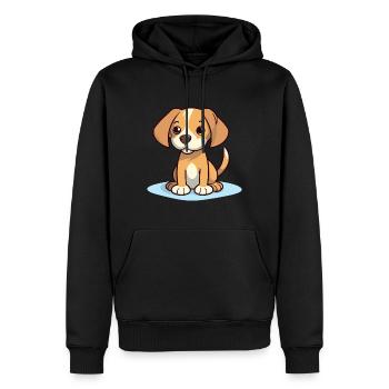 Niedliches Hundedesign für Hundebesitzer - Männer Premium Bio Hoodie - Schwarz - Vorne - Nico (187cm)