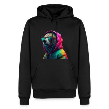 Ours avec lunettes de soleil Ours colorés Cool Animal de la forêt - Sweat à capuche Premium bio Homme - noir - Devant - Nico (187cm)