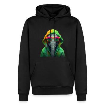 Elefant Afrika Asien Tier Coole Elefanten Bunt - Männer Premium Bio Hoodie - Schwarz - Vorne - Nico (187cm)