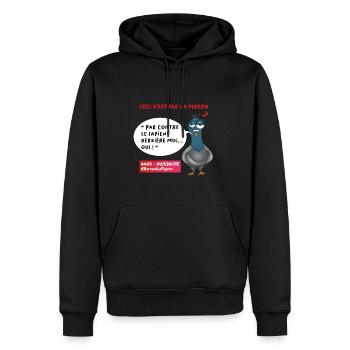Bernard die Taube Anti-Woke! - Männer Premium Bio Hoodie - Schwarz - Vorne - Nico (187cm)