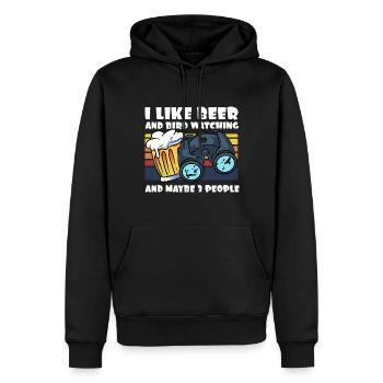 Vogelbeobachtung Ich Liebe Bier Fernglas - Männer Premium Bio Hoodie - Schwarz - Vorne - Nico (187cm)