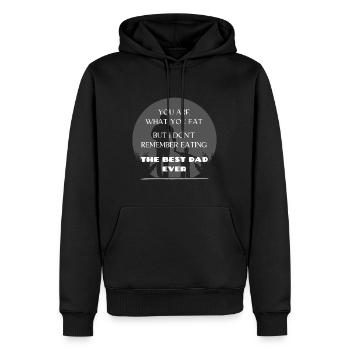 VOUS ÊTES CE QUE VOUS MANGEZ - MEILLEUR PAPA - Sweat à capuche Premium bio Homme - noir - Devant - Nico (187cm)